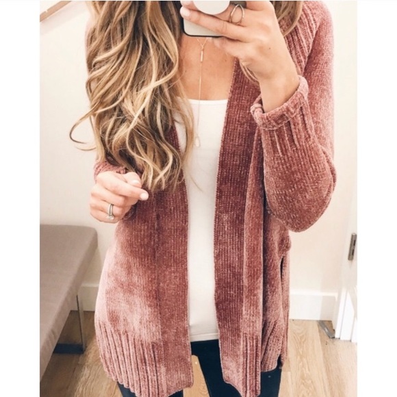 LOFT Sweaters - NEW Ann Taylor LOFT Chenille Cardigan in Rose